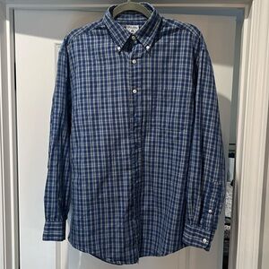 Brooks Brothers Blue Plaid Sport Shirt Size M